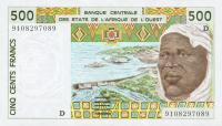 p410Da from West African States: 500 Francs from 1991